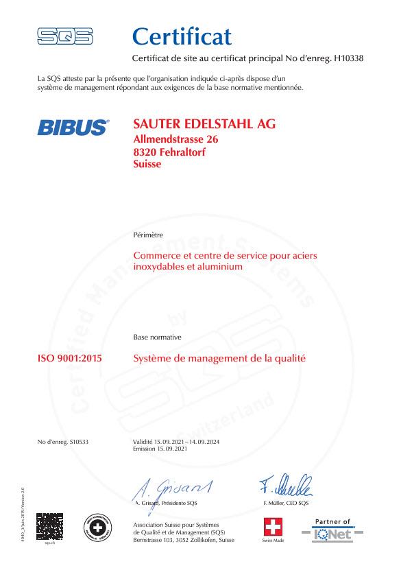 Certificat SQS